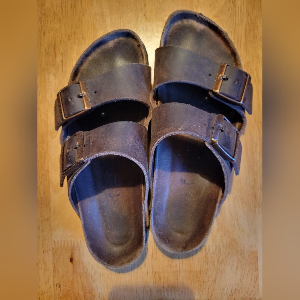 Birkenstock Arizona sandals brown leather 37 NARROW - Picture 3 of 5